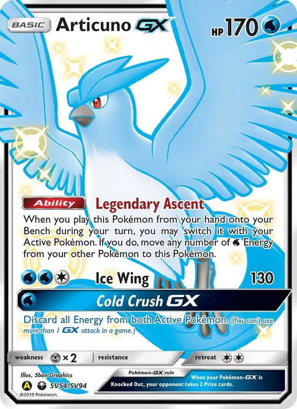Articuno-GX SV54/94 Destinos Ocultos Cofre Brilhante