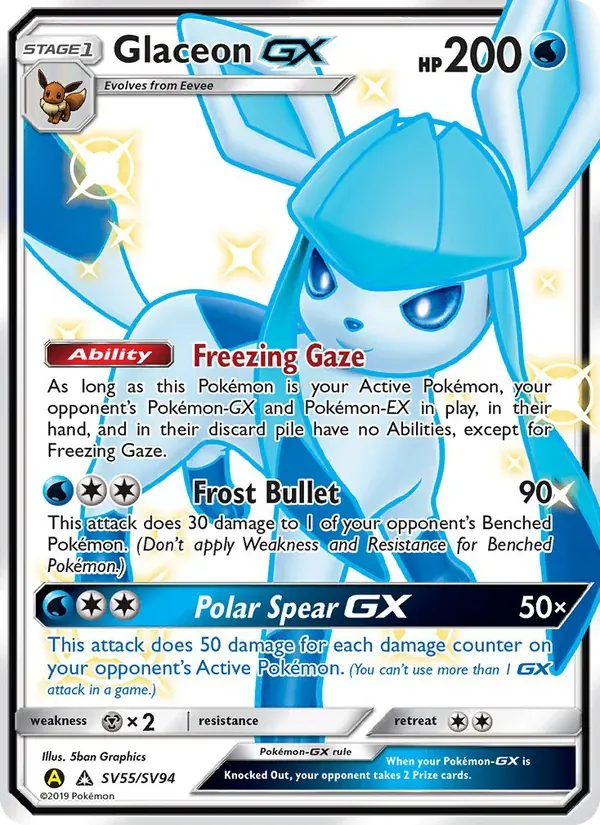 Glaceon-GX SV55/94 Destinos Ocultos Cofre Brilhante