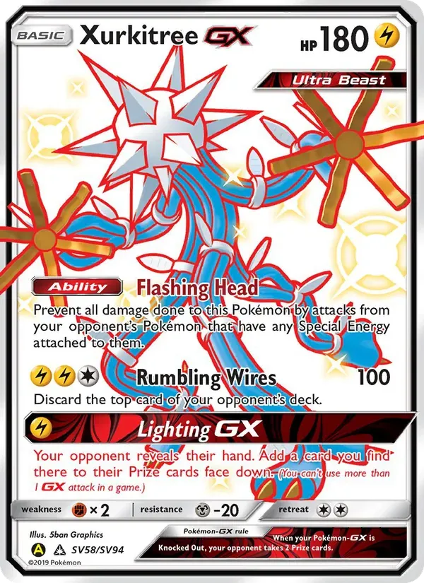 Xurkitree-GX SV58/94 Destinos Ocultos Cofre Brilhante