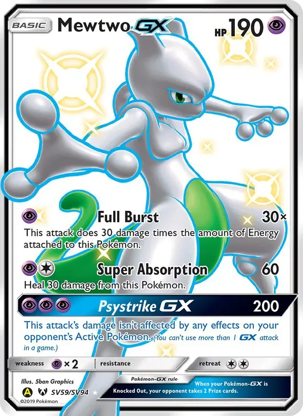 Mewtwo-GX SV59/94 Destinos Ocultos Cofre Brilhante