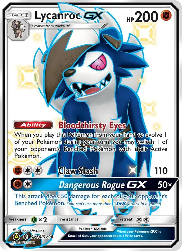 Lycanroc-GX SV66/94 Destinos Ocultos Cofre Brilhante