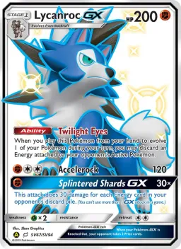 Lycanroc-GX SV67 Destinos Ocultos Cofre Brilhante