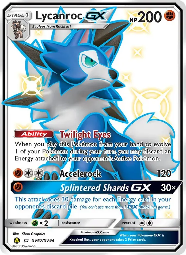 Lycanroc-GX SV67/94 Destinos Ocultos Cofre Brilhante