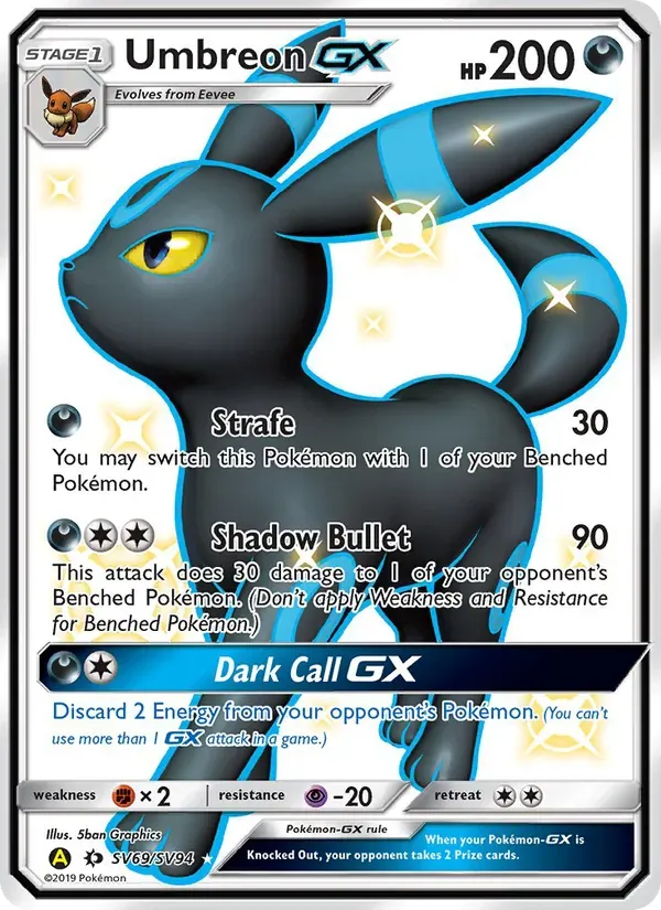 Umbreon-GX SV69/94 Destinos Ocultos Cofre Brilhante