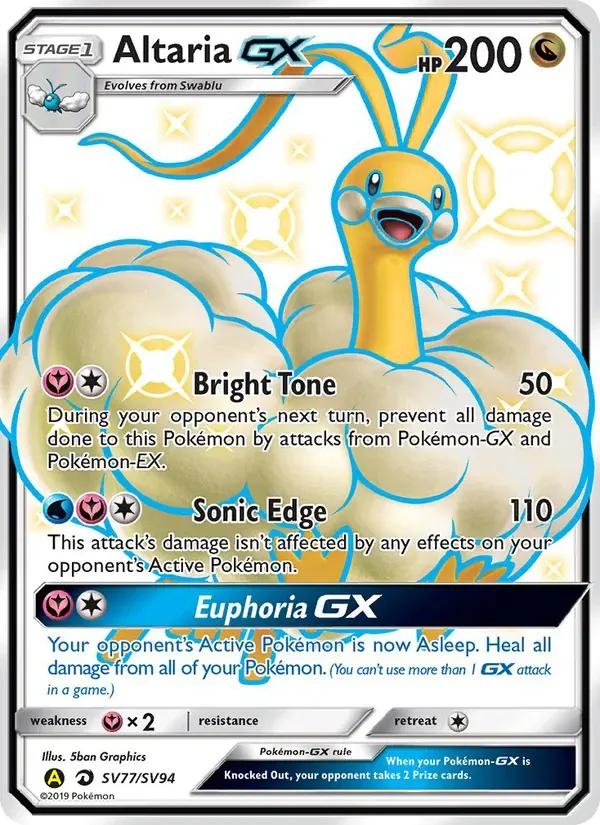 Altaria-GX SV77/94 Destinos Ocultos Cofre Brilhante