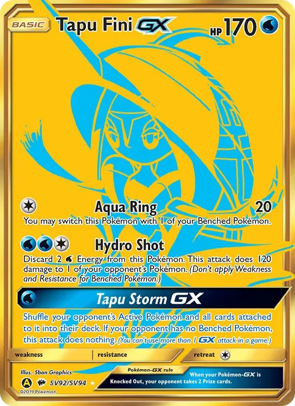 Tapu Fini-GX SV92/94 Destinos Ocultos Cofre Brilhante