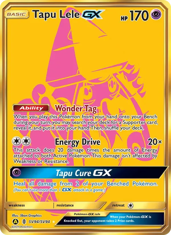 Tapu Lele-GX SV94/94 Destinos Ocultos Cofre Brilhante