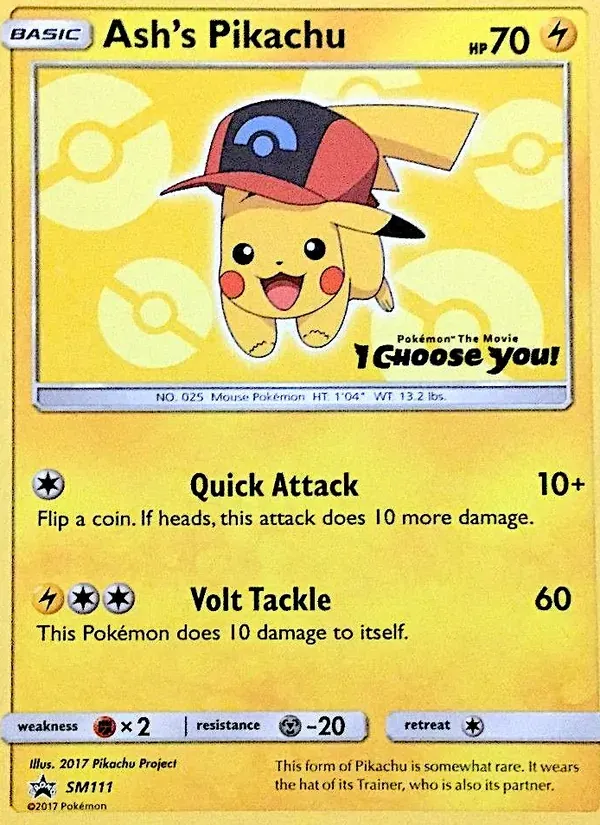 Ash's Pikachu SM111/248 Sol e Lua Promos