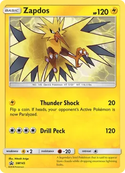 Zapdos SM145 Sol e Lua Promos
