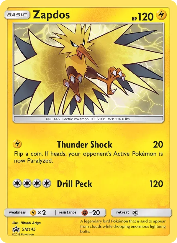 Zapdos SM145/248 Sol e Lua Promos