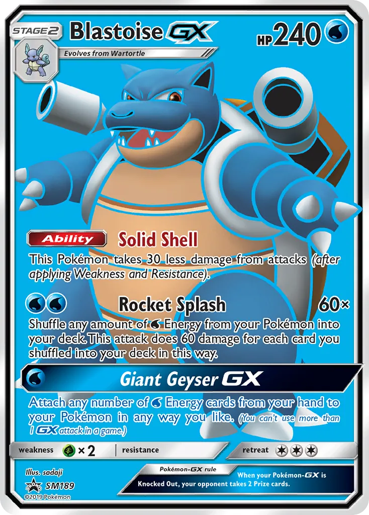 Blastoise GX SM189/248 Sol e Lua Promos