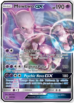 Mewtwo GX SM196 Sol e Lua Promos