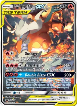Reshiram e Charizard GX SM201 Sol e Lua Promos