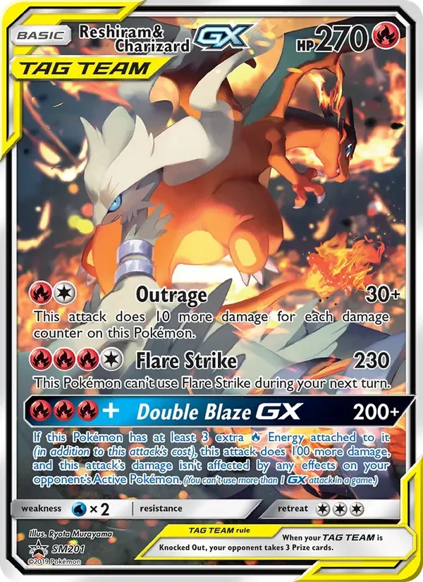 Reshiram e Charizard GX SM201/248 Sol e Lua Promos