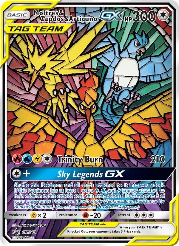 Moltres, Zapdos e Articuno GX SM210/248 Sol e Lua Promos