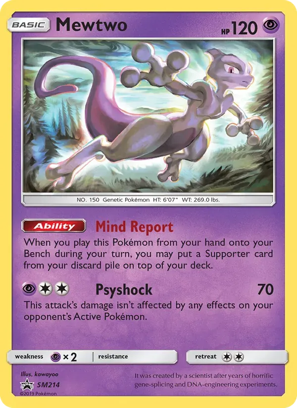 Mewtwo SM214/248 Sol e Lua Promos
