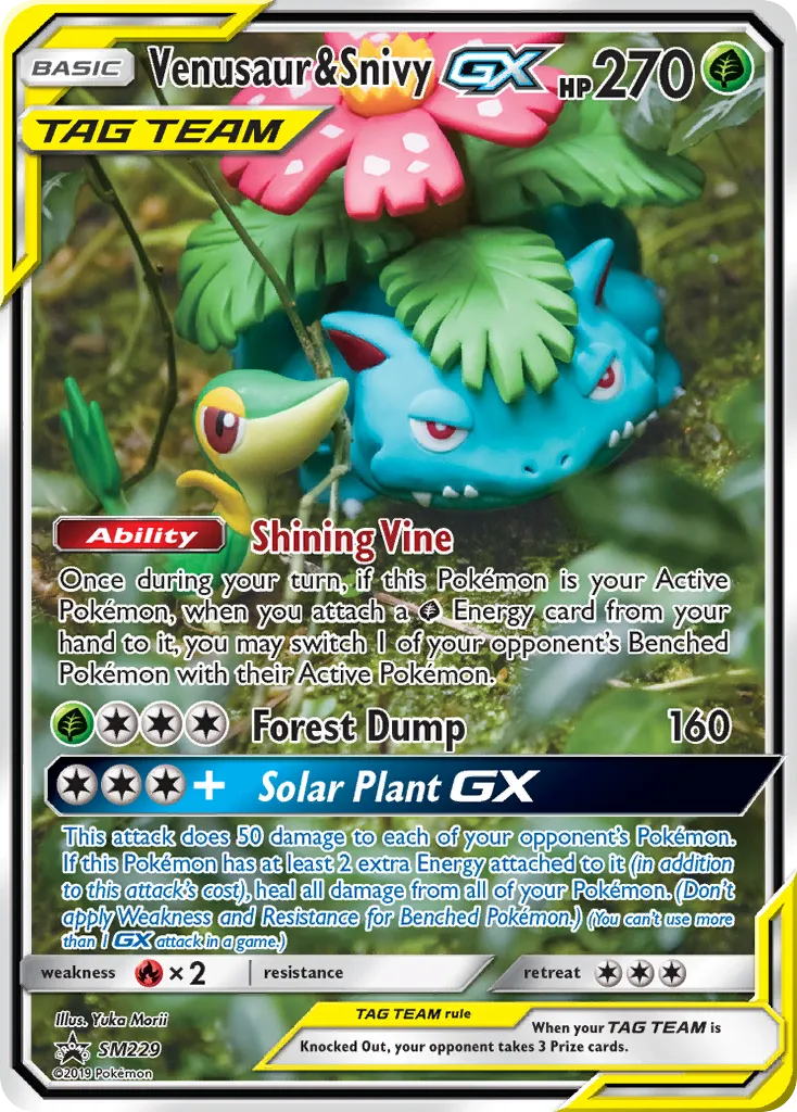 Venusaur e Snivy GX SM229/248 Sol e Lua Promos