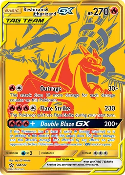Reshiram e Charizard GX SM247 Sol e Lua Promos