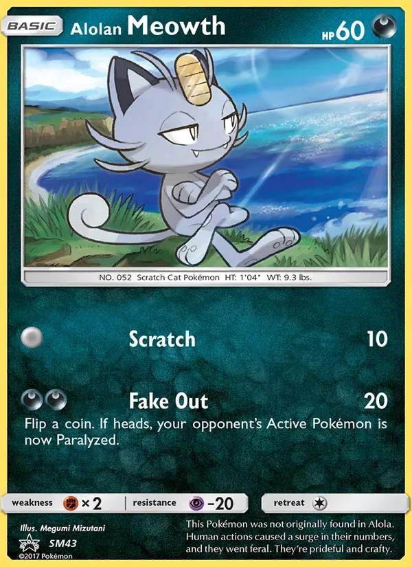 Meowth de Alola SM43/248 Sol e Lua Promos