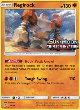 Regirock SM74 Sol e Lua Promos