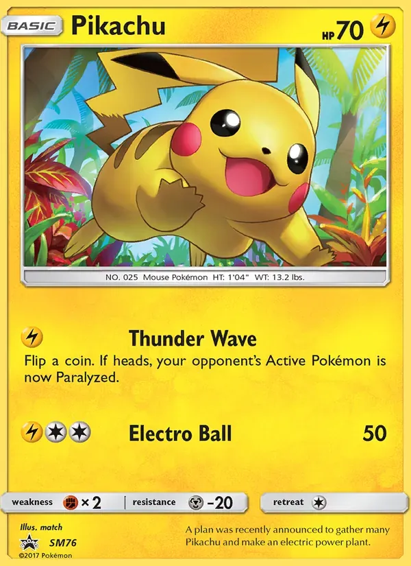 Pikachu SM76/248 Sol e Lua Promos