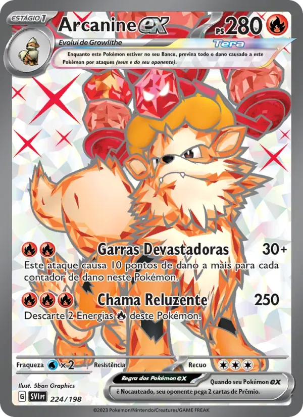 Arcanine ex 224/198 Escarlate e Violeta