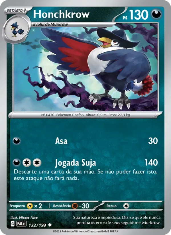 Honchkrow 132/193 Evoluções em Paldea