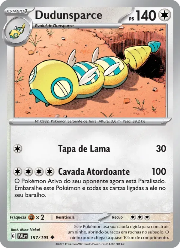 Dudunsparce 157/193 Evoluções em Paldea