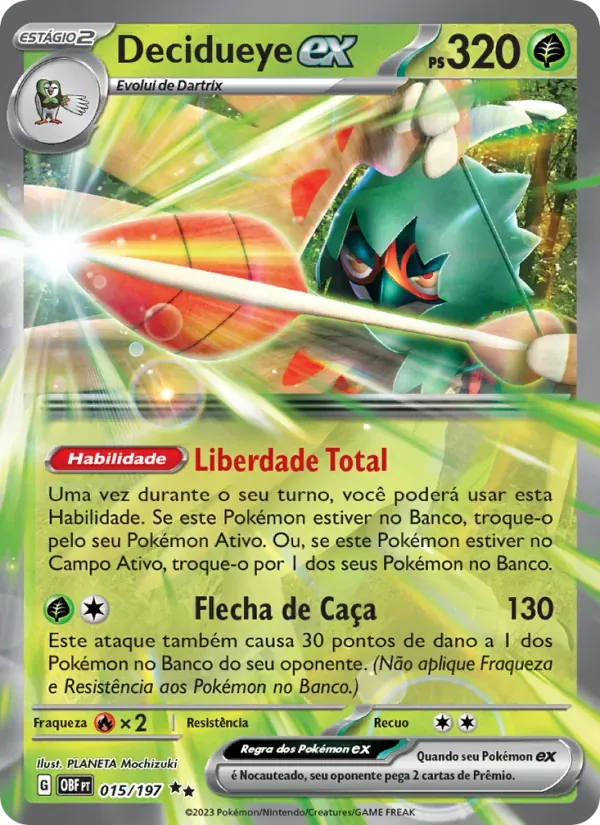 Decidueye ex 015/197 Obsidiana em Chamas