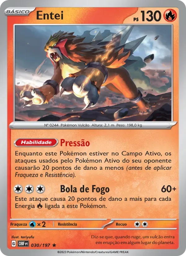 Entei 030/197 Obsidiana em Chamas