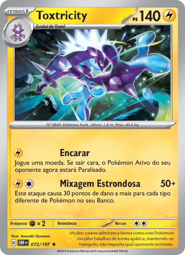 Toxtricity 072/197 Obsidiana em Chamas