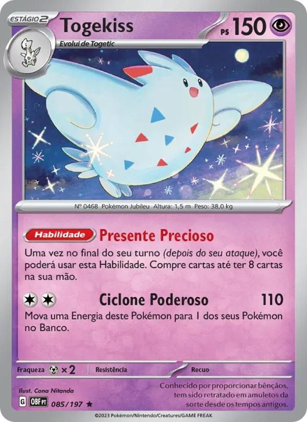 Togekiss 085/197 Obsidiana em Chamas