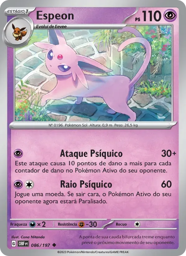 Espeon 086/197 Obsidiana em Chamas