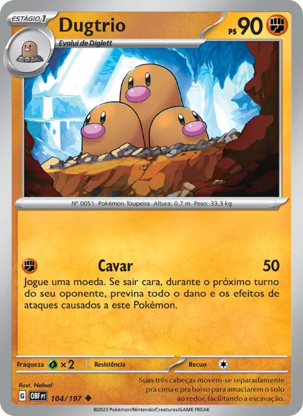 Dugtrio 104/197 Obsidiana em Chamas
