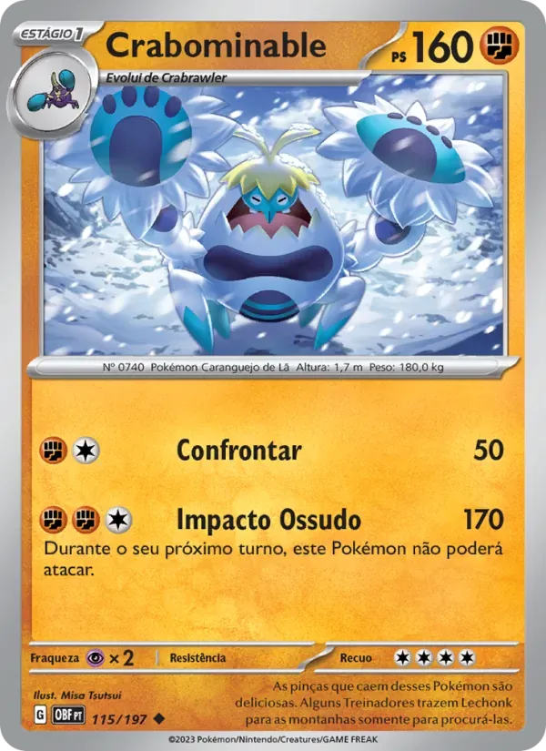 Crabominable 115/197 Obsidiana em Chamas