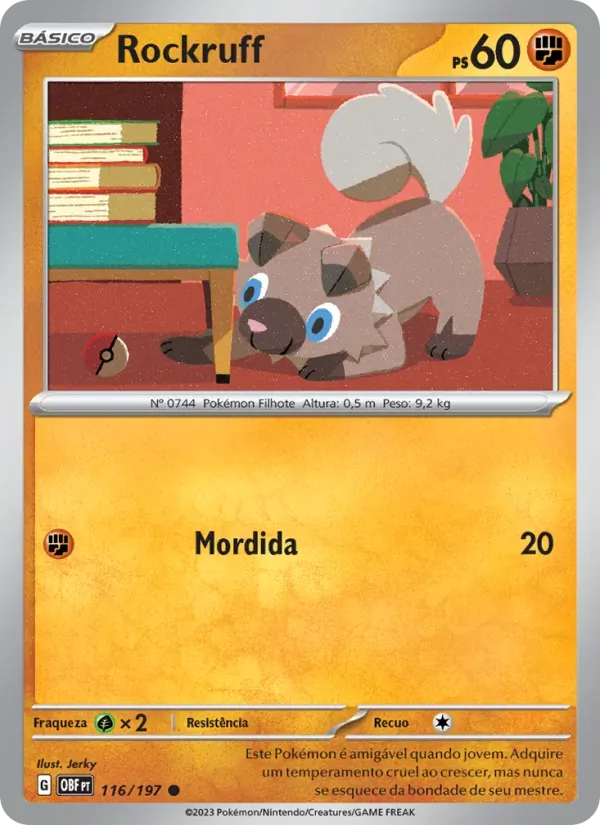 Rockruff 116/197 Obsidiana em Chamas