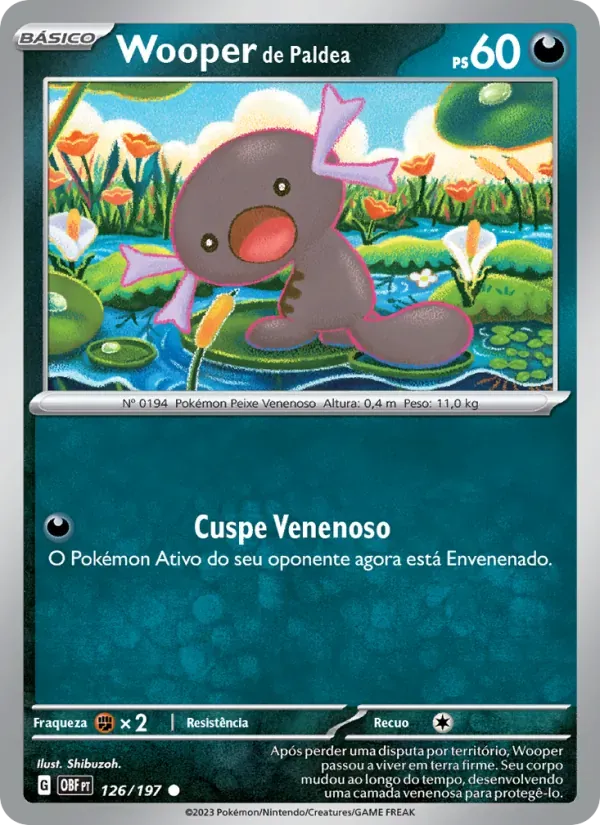 Wooper de Paldea 126/197 Obsidiana em Chamas