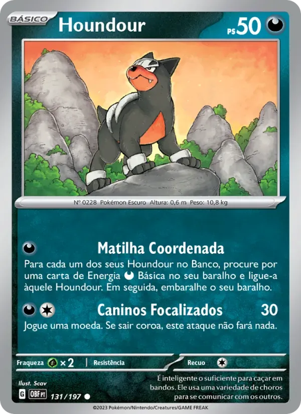 Houndour 131/197 Obsidiana em Chamas