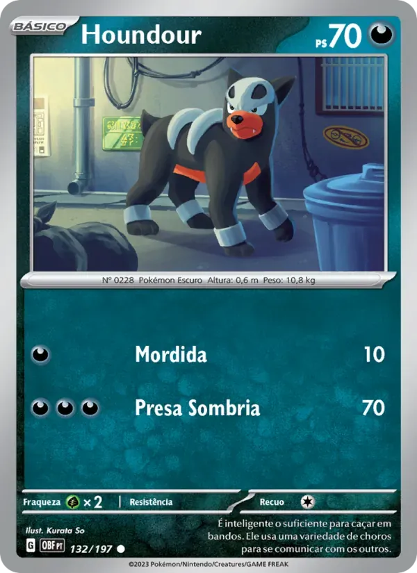 Houndour 132/197 Obsidiana em Chamas