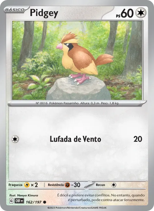 Pidgey 162/197 Obsidiana em Chamas