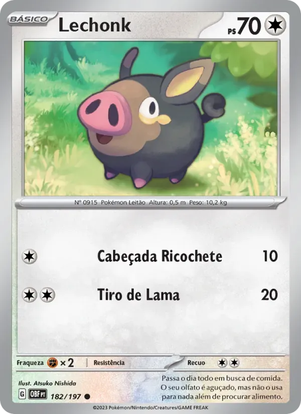 Lechonk 182/197 Obsidiana em Chamas
