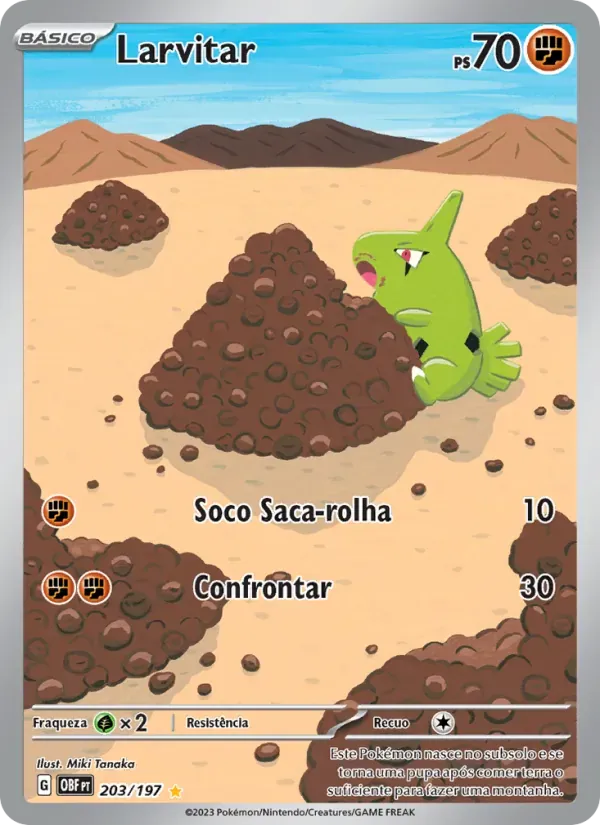 Larvitar 203/197 Obsidiana em Chamas