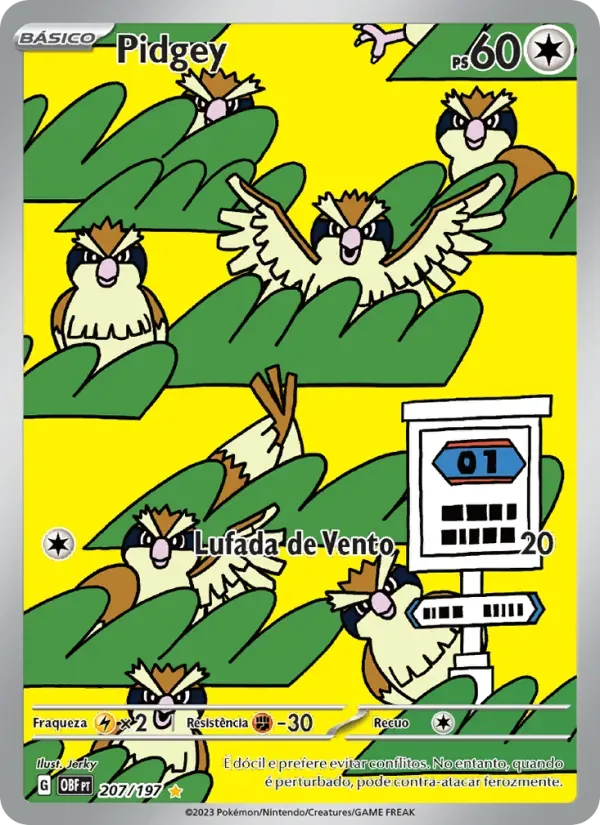 Pidgey 207/197 Obsidiana em Chamas