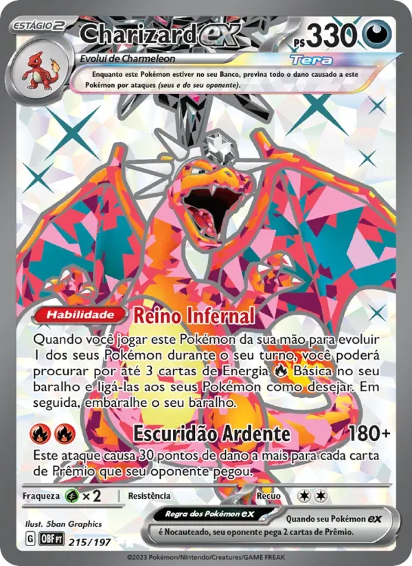 Charizard ex 215/197 Obsidiana em Chamas