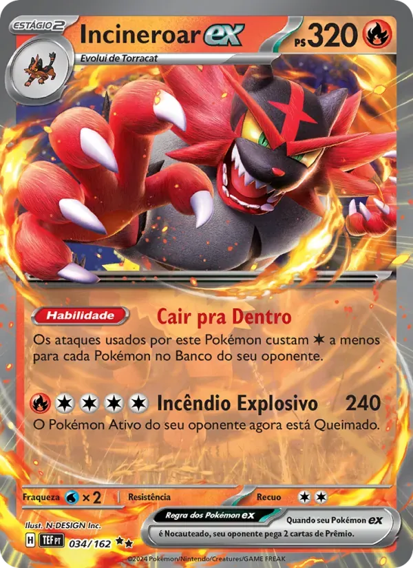 Incineroar ex 034/162 Forças Temporais