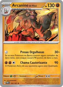 Arcanine de Hisui 100 Máscaras do Crepúsculo