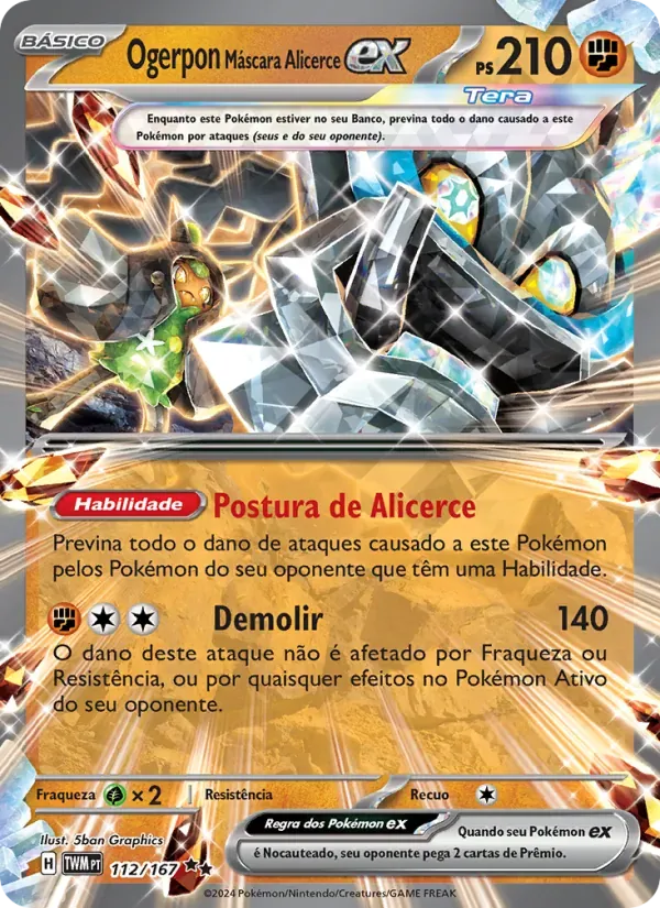 Ogerpon Máscara Alicerce ex 112/167 Máscaras do Crepúsculo