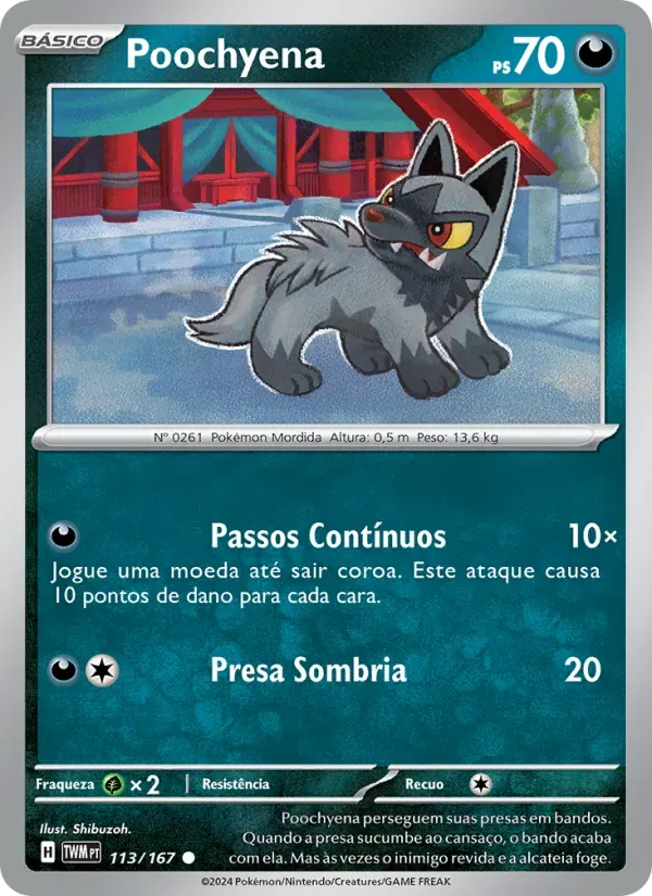 Poochyena 113/167 Máscaras do Crepúsculo