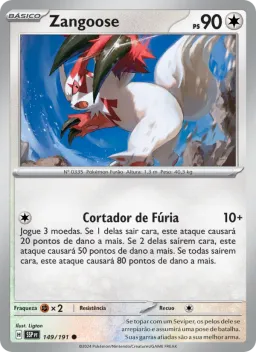 Zangoose 149 Fagulhas Impetuosas