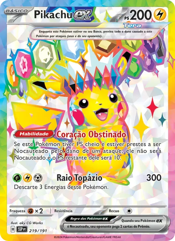 Pikachu ex 219/191 Fagulhas Impetuosas